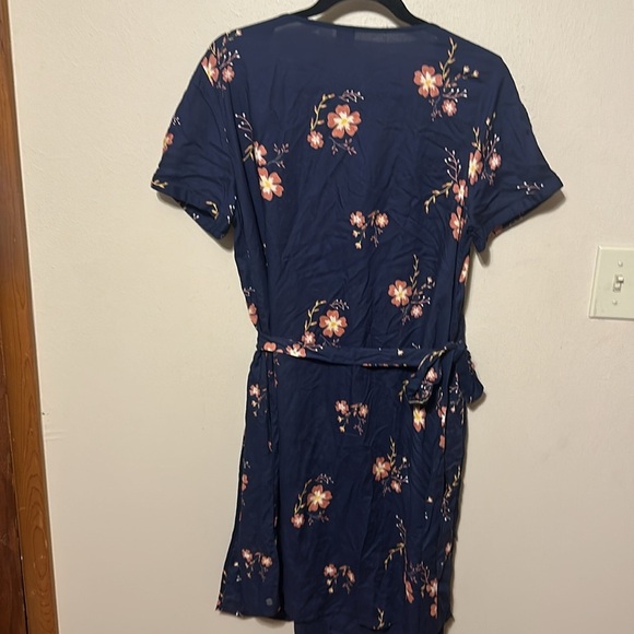 Roxy Monument View blue pink floral wrap dress Size 10 - Picture 7 of 8
